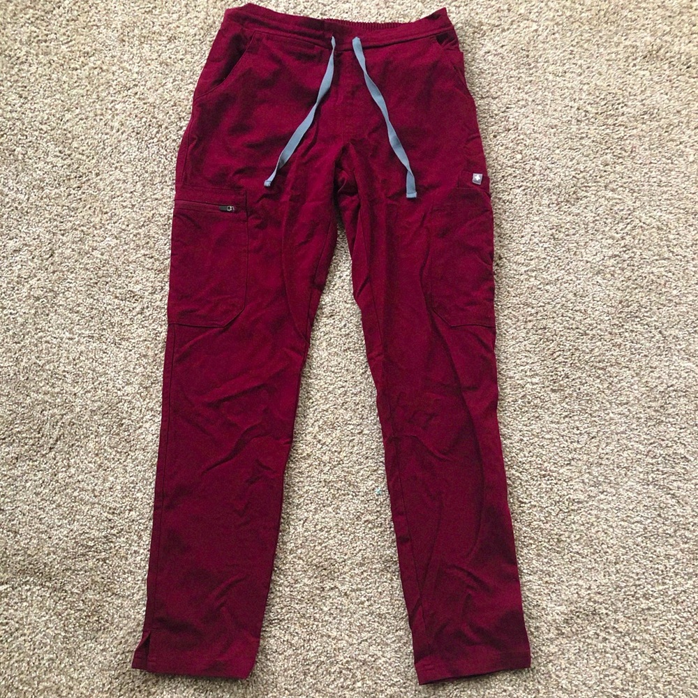 FIGS Burgundy Yola Scrub Pants Size Petite XXS